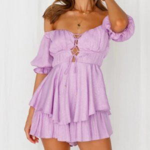 Hello Molly LEAN ON ME ROMPER LILAC